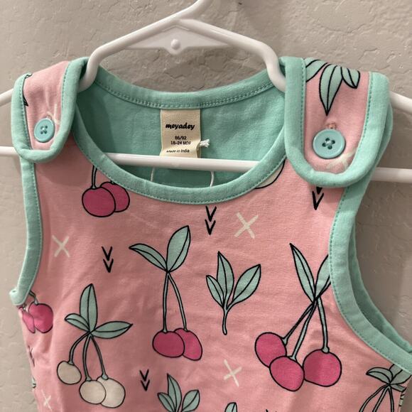 NWT Meyadey Cherry Kiss Playsuit Shirt Dungarees - Picture 2 of 6